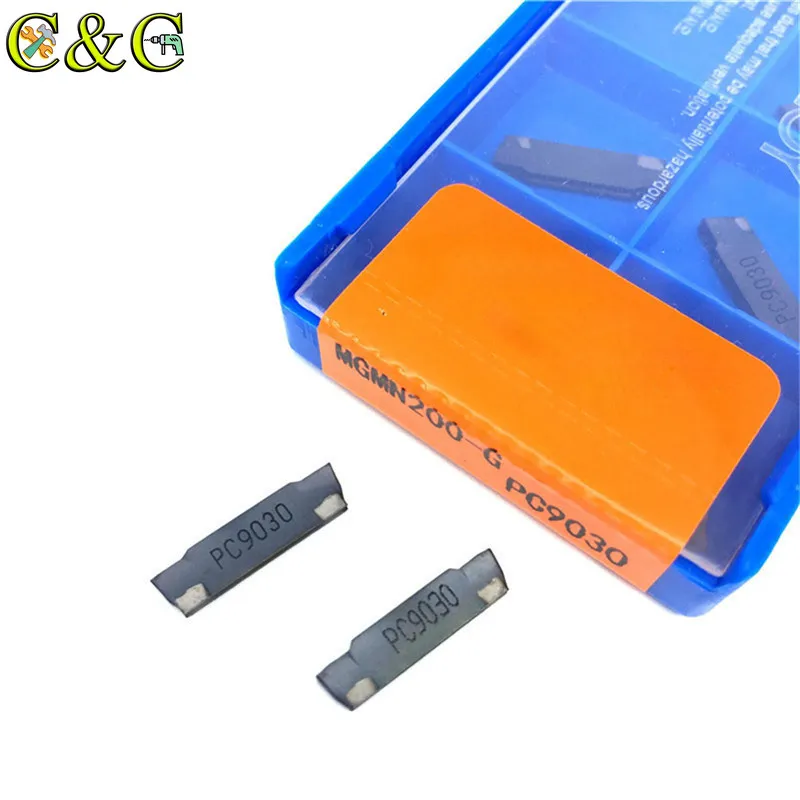 

10pcs MGMN200-G PC9030 2mm Carbide Insert for MGEHR/MGIVR Turning Tool Parting And Grooving Cut Off Tool Holder
