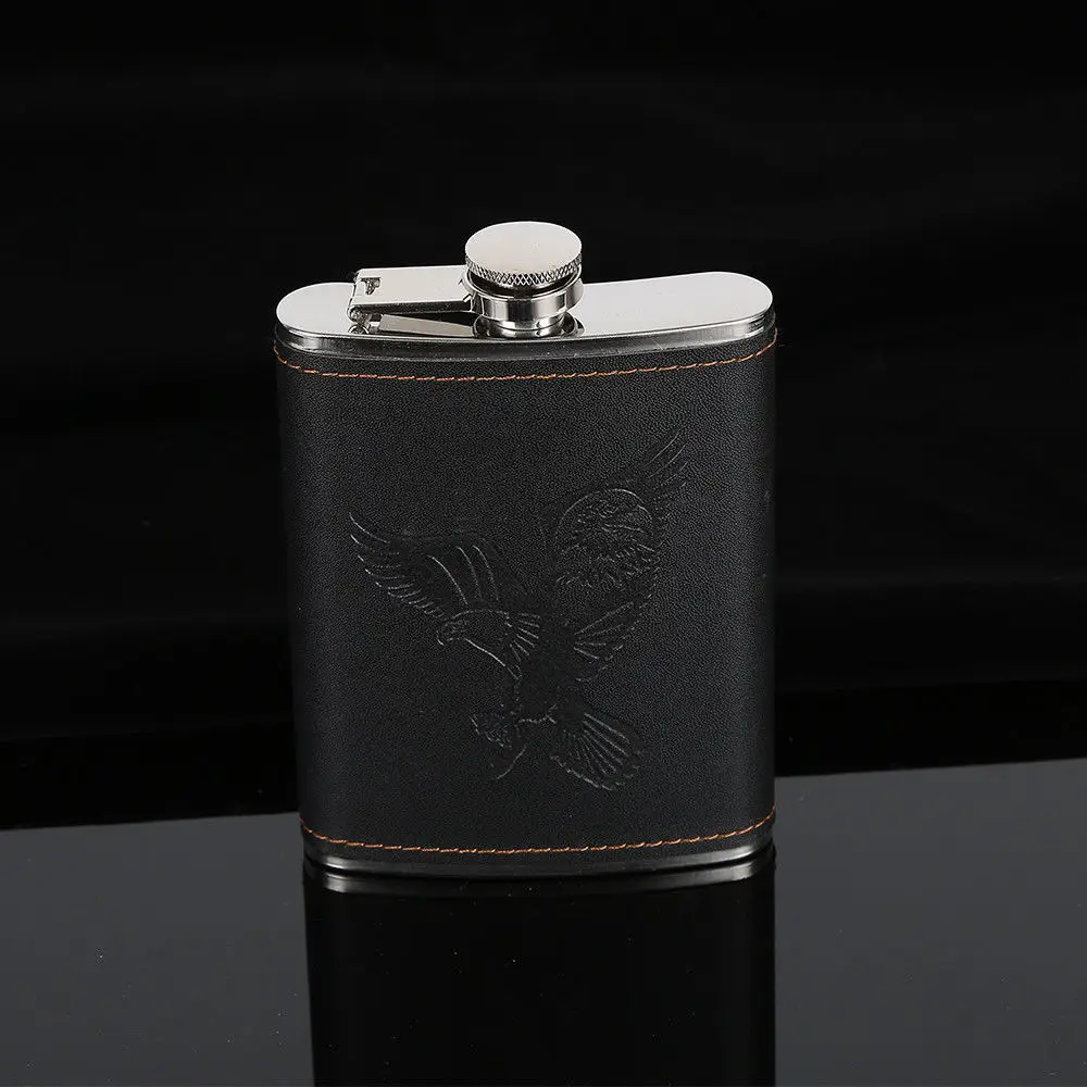 9oz Нержавеющая сталь Хип Ликер Виски Алкоголь Настой 7/8/9 унц. бутылка водки Вино Нержавеющая сталь кувшин хип колбу орел напечатаны - Цвет: 9oz