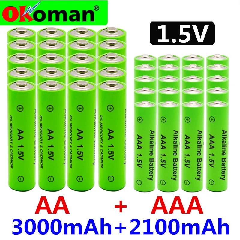 2019 Новая 1 5 V аккумуляторная батарея аа AAA Щелочная 2100 3000mah для игрушечный факел