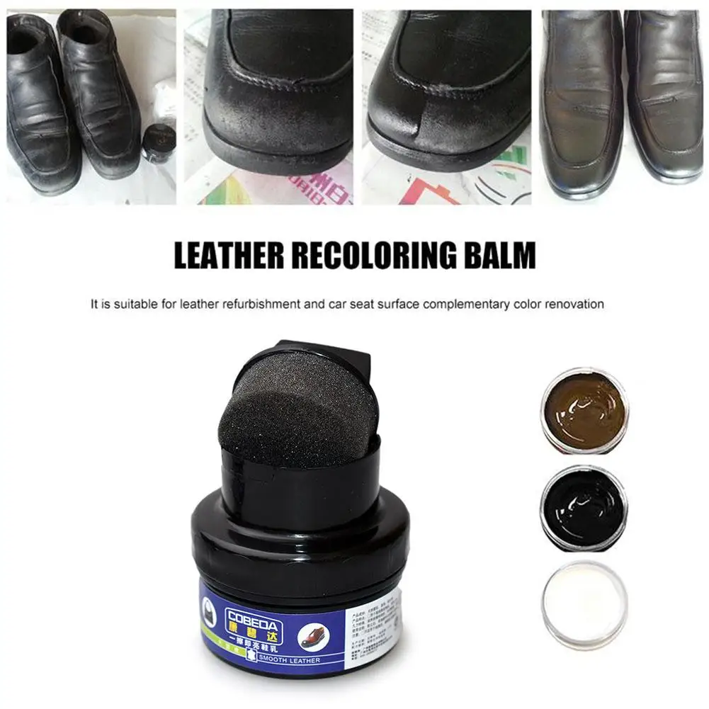 

New 50ml Leather Repair Cream Recoloring Balm Scratched For Couches Car Seats Clothing Purses Black Brown Transparent Optional