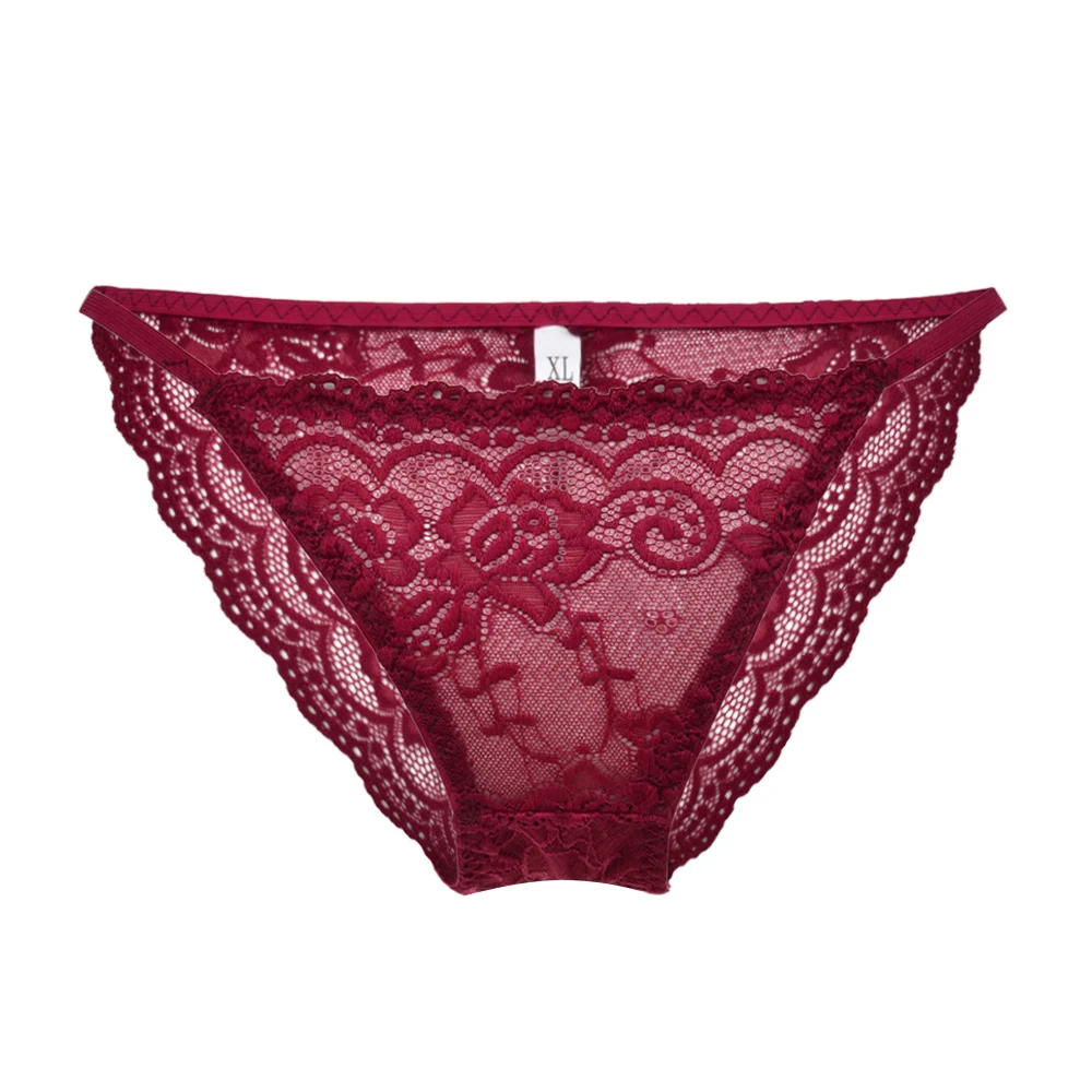 DeRuiLaDy Hot Sale New Lace Transparent Women Low Rise Sexy Underwear Panty Women's Bowknot Lace Crotch Briefs