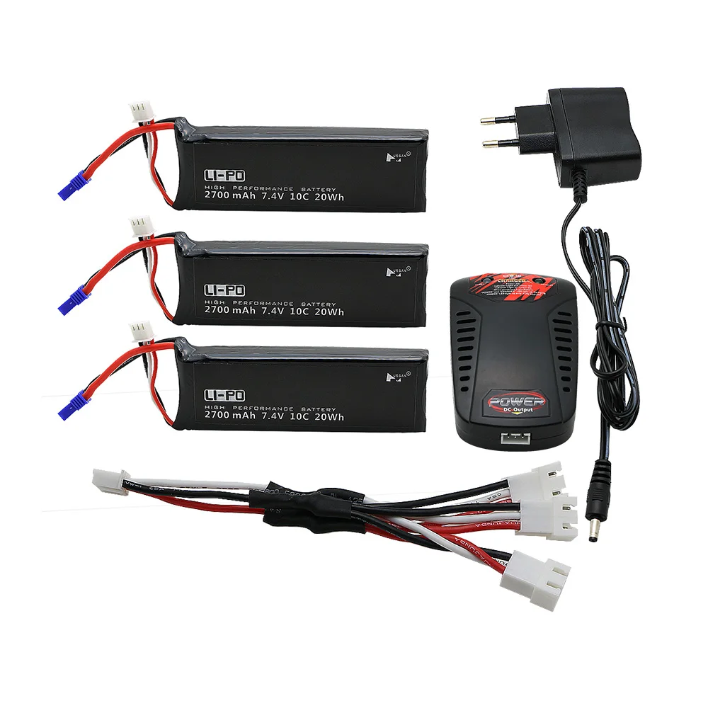 3 шт. 2S 7 4 В 2700 мАч 10C Hubsan H501S Lipo аккумулятор с кабелем для H501C Радиоуправляемый