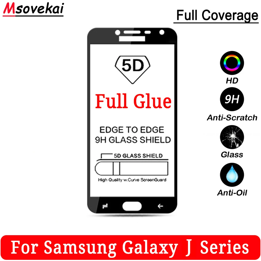 5D 9D полностью наклеиваемая поверхность закаленное Стекло для SAMSUNG Galaxy J4 J6 J7 J8 J2 Pro