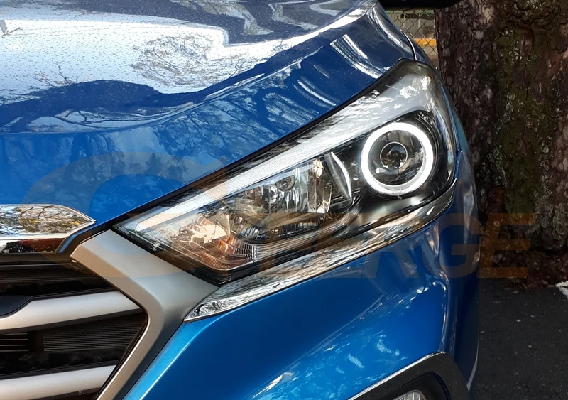 Для hyundai Tucson один проектор фары отличное Ультра яркое освещение CCFL ангельские глазки комплект Halo Кольцо