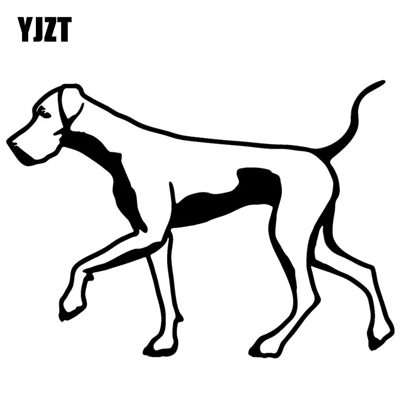 

YJZT 15.1*10.8CM Dane Great Walking Pet Dog Window Stickers Creative Cartoon Animal Car Stickers Accessories C6-1566