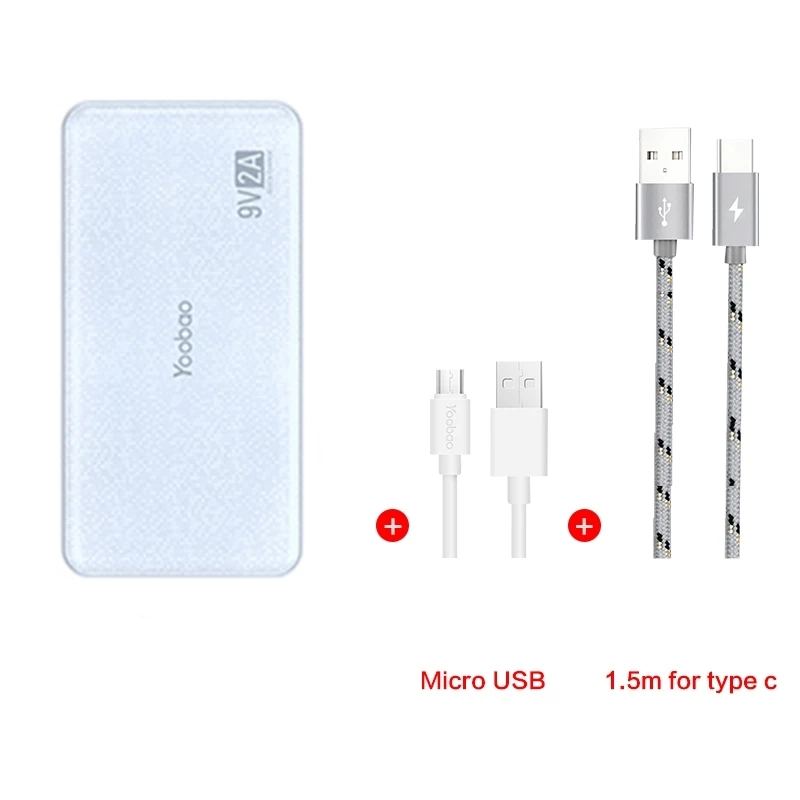 blue type-c Yoobao Quick Charge power Bank для Xiaomi Mi 12000 mAh QC 2,0 Pover Bank 9V 2A портативное зарядное устройство Внешняя батарея для huawei P8 - Цвет: blue type-c