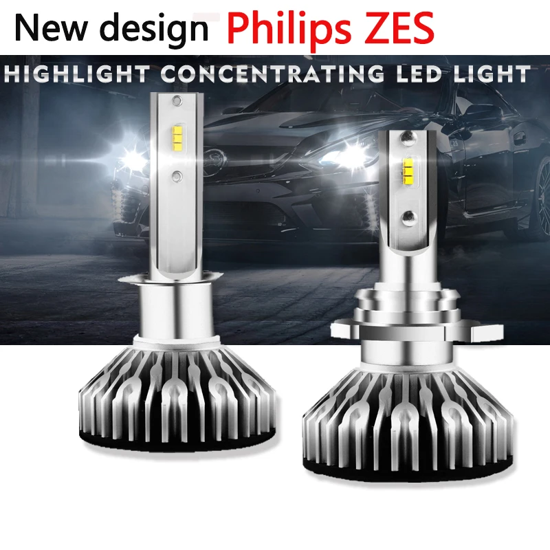 2018 Новые все в одном Phi lips ZES автомобильные лампы для фар h7 led h4 h1 h8 h11 9005 9006 9012 hb3 hb4 48