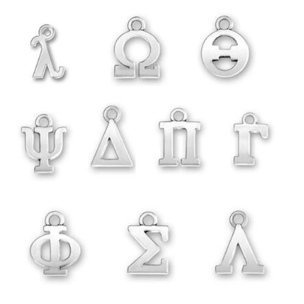 Новинка 2021 г. посеребренные подвески в виде греческого алфавита Delta Sigma Theta Gamma Lambda