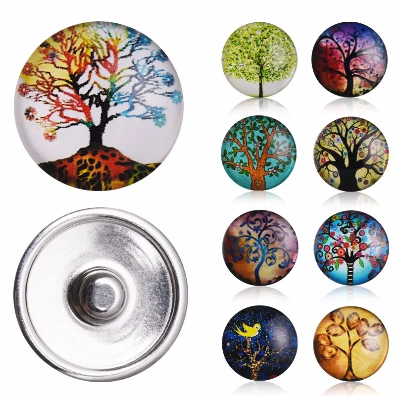 60 шт./компл. смешанные кнопки с изображением дерева жизни круглые куполообразные