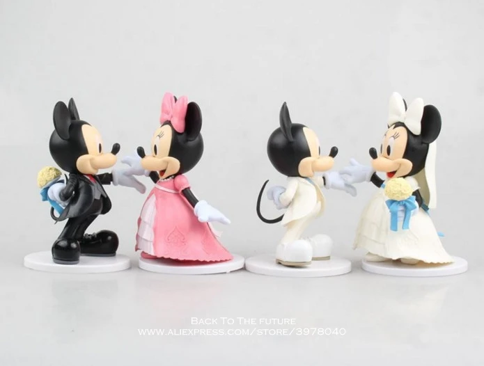 Disney Микки Маус Минни 2 шт./компл. 11 см фигурка осанки коллекция украшений аниме