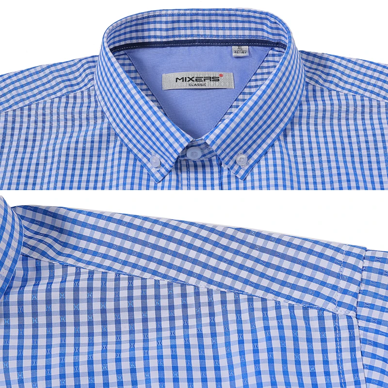 Рубашка мужская с длинным рукавом из бамбукового волокна в шотландскую клетку |