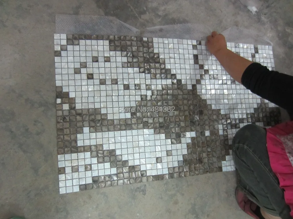 Бесплатная доставка мозаичная плитка сетка с швом Pteris рисунок домашнее