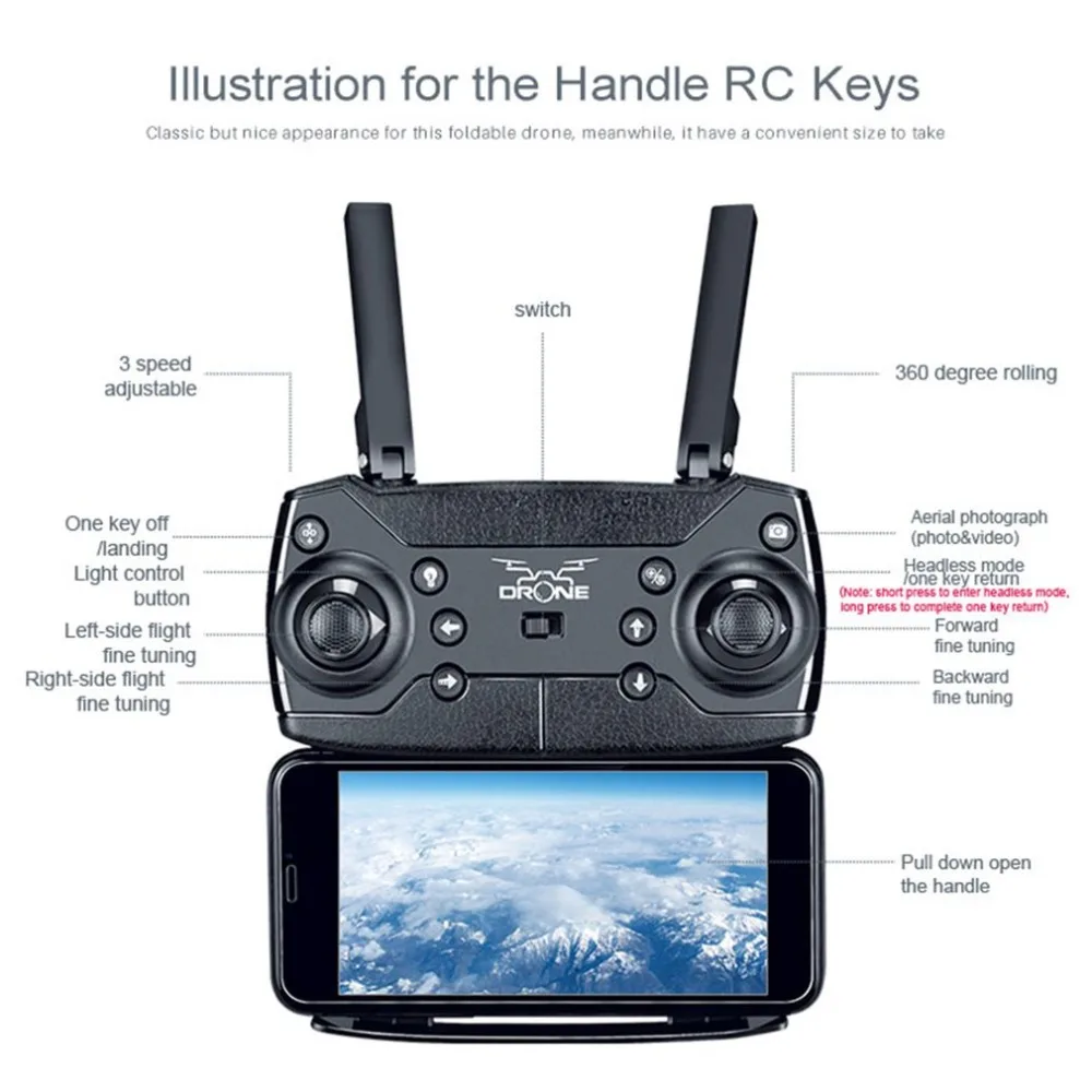 Ky601S RC вертолет складной селфи Дрон Квадрокоптер с широкоугольным HD 1080P Wifi Fpv