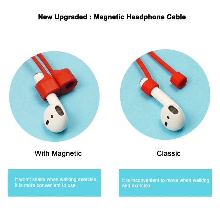 Силиконовый чехол для наушников Airpods наушники вкладыши с защитой от потери