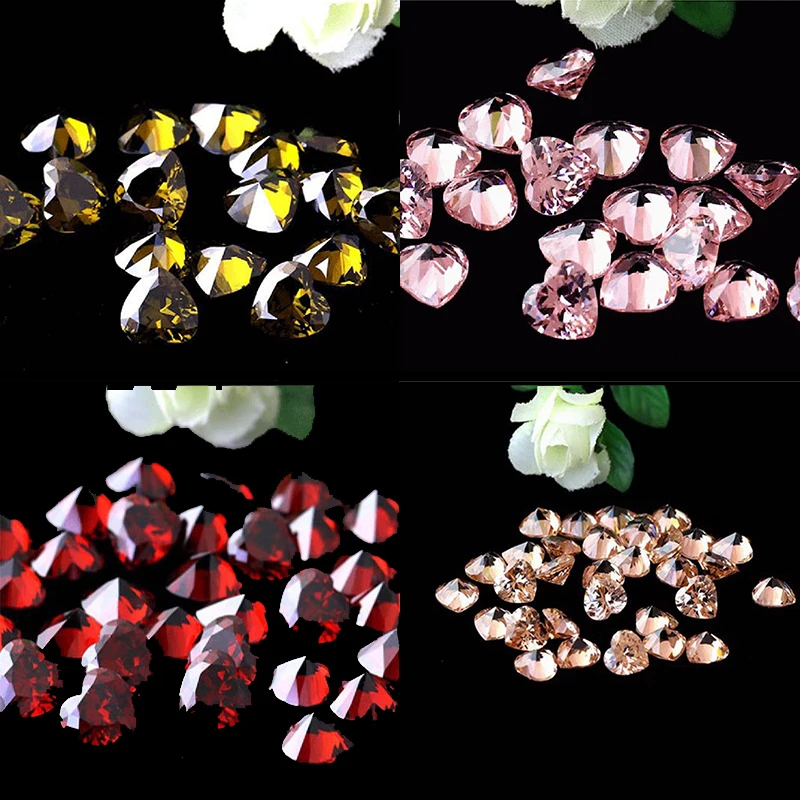 Бусины в форме сердца из циркона 10 шт. бусины капли россыпью для самостоятельного