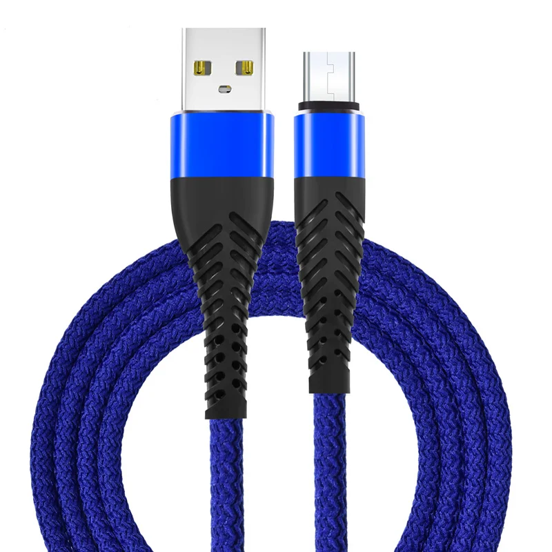 NOHON 3 м 2 м 1 м 0,2 м высокопрочный Micro USB кабель для samsung huawei Xiaomi LG Быстрая зарядка мобильного телефона Android адаптер зарядное устройство - Цвет: Blue