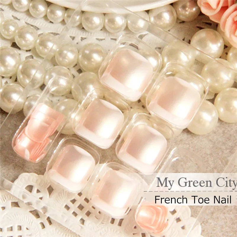 Горячая Распродажа 2017 летние ногти 24 шт. жемчужные Французские ювелирные изделия