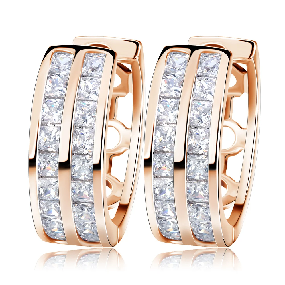 ORSA JEWELS роскошные серьги с кубическим цирконом, серьги небольшие круглые, 18 блестящих камней AAA австрийский CZ для женщин, модный подарок OME21