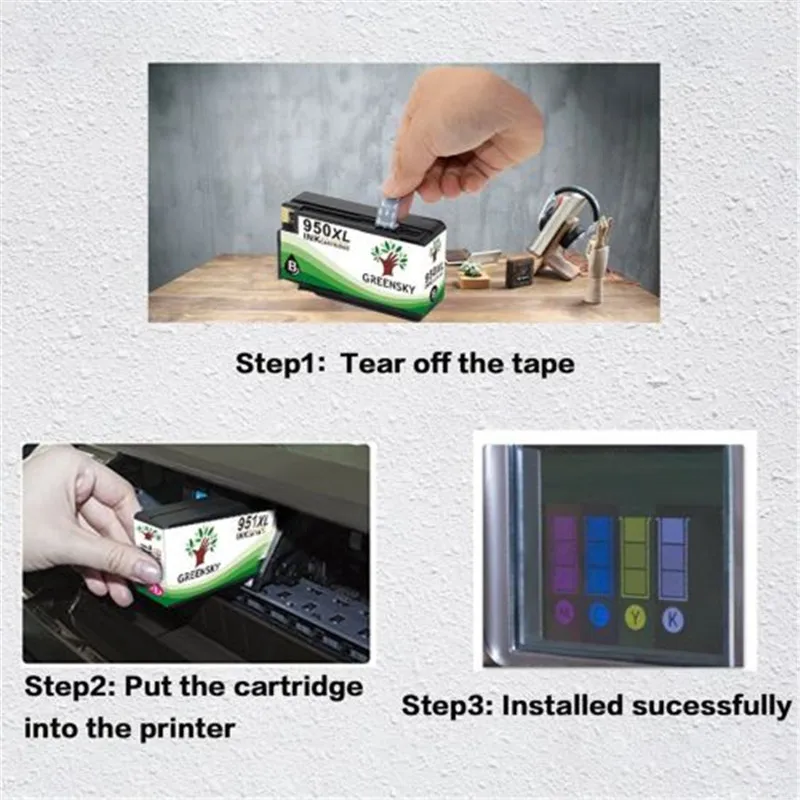 GREENSKY 4 шт./компл. картридж с чернилами для hp 950XL 951XL Office Pro 8610 8620 8630 8640 8660 8615 8625 Officejet