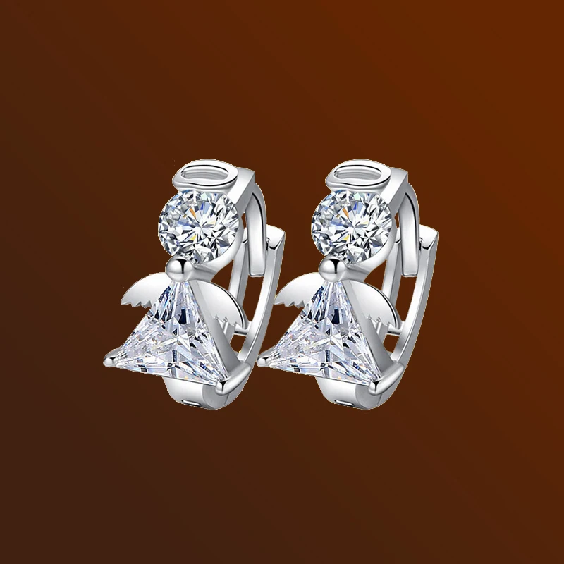 MEGREZEN Angel Wings Stud Earring Cute Earrings With Cubic Zirconia For Women Bijouterie Brincos Para As Mulheres Ye025 | Украшения и