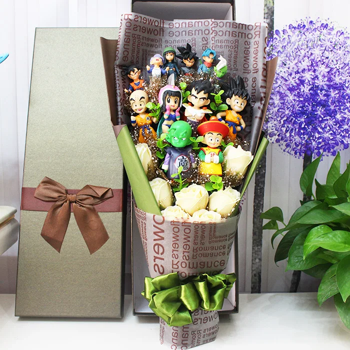 Горячая модель Dragon Ball Z, игрушки, букет цветов, без коробки, Goku Piccolo, Gohan, Chichi, мастер Dragon Ball, фигурка, игрушка, подарок на день рождения