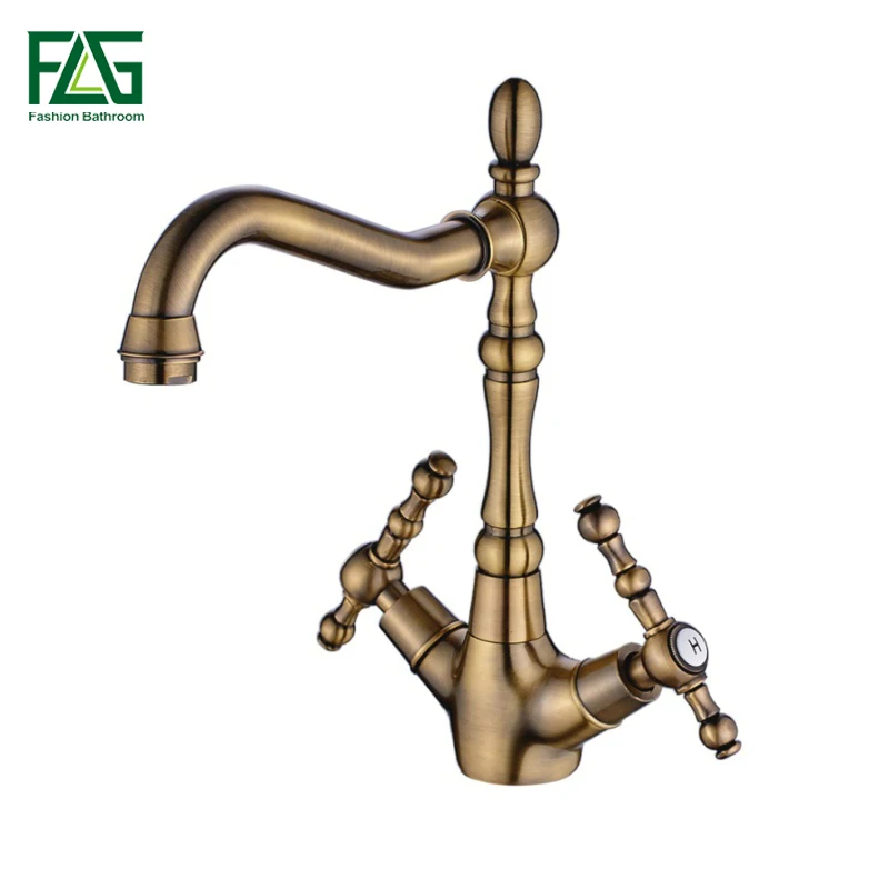 

FLG Kitchen Faucet Bronze Copper For Cold And Hot Water Tap Sink Faucet Vegetable Washing Basin 360 Degree Rotating Faucet C062