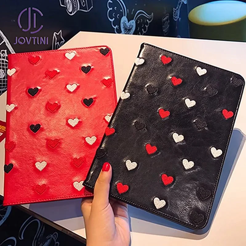 Чехол для iPad mini 1/2/3/4 Роскошный чехол планшета с вышитым сердечком и откидной