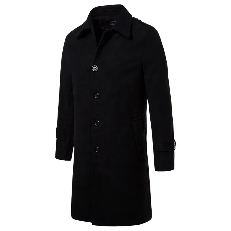 Новые мужские шерсть с длинным smart casual куртка плащ Мужской Длинные рукава толстые отложным Тонкий ветровка пальто плюс размер XXL