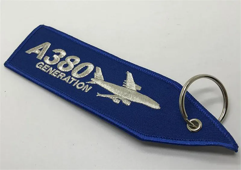 Airbus A380 Generation Aircraft Custom Fabric Embroidered Keychain Key Tags | Автомобили и мотоциклы