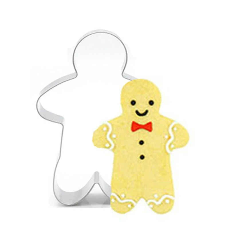 

Christmas DIY Cake Cutting Gingerbread Men Shaped Holiday Biscuit Cookie Printing Mold Kitchen Cake Decorating Tools Stamp