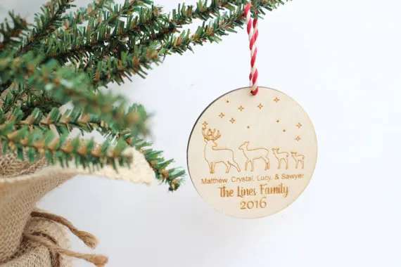 Олень Семья рождественские украшения деревенский Лесной праздник Декор