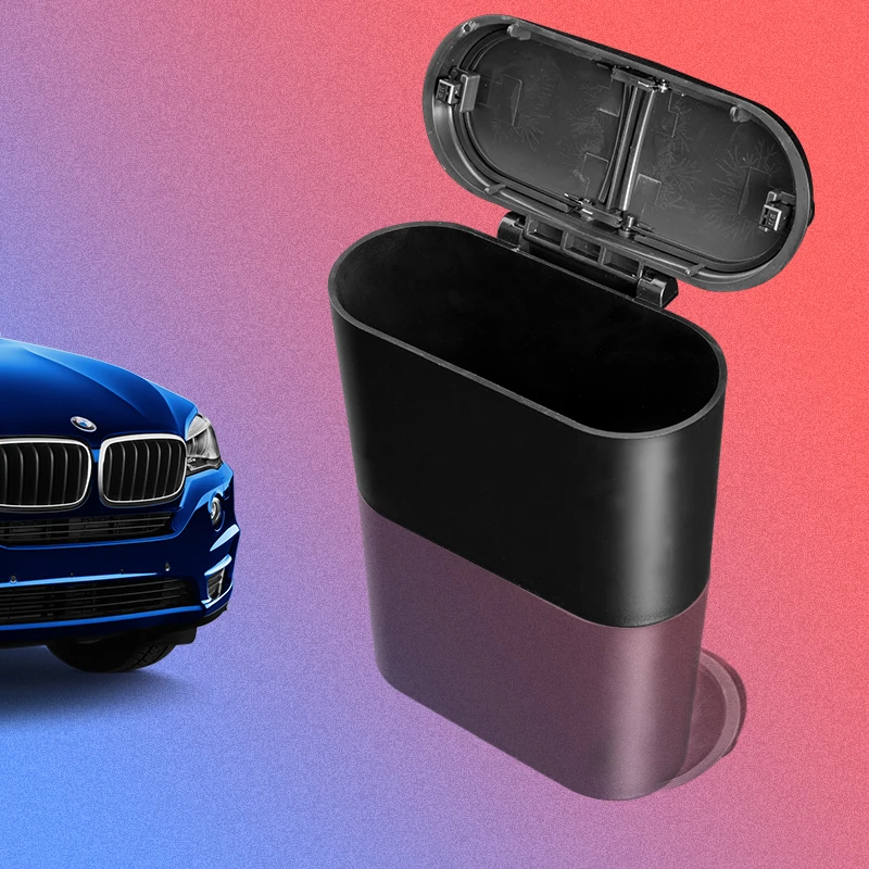 car trash bin Mini garbage can car interior trash bag fashion rubbish Holder Hook Plastic basket supplies multifunc accessories