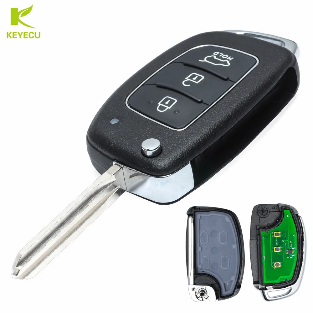 KEYECU 3 кнопки Замена складной дистанционный ключ брелок 433 МГц ID46 для Hyundai Elantra 2014 2016