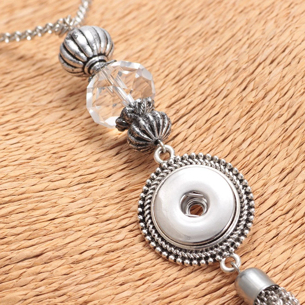 Посеребренный шнурок с подвеской для рабочей карты ожерелье 18 мм застежка-кнопка