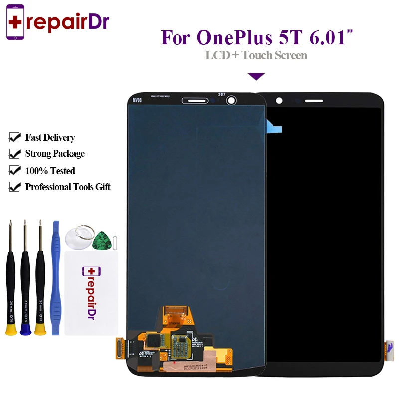 Оригинальный ЖК дисплей для Oneplus 5T с рамкой новый протестированный 100% дюйма One plus