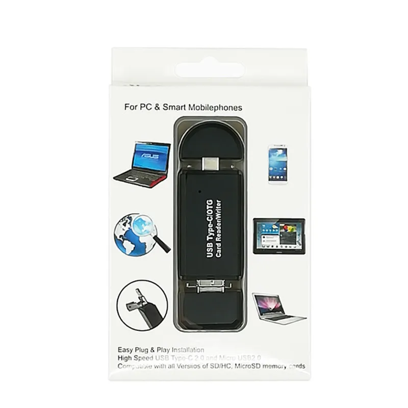 YC310 Mini 3 в 1 OTG кардридер для USB 2 0 Тип C высокая скорость Micro SD TF мобильного телефона