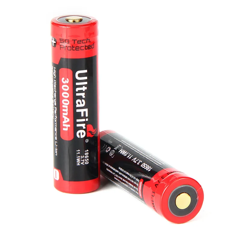 100% Новый оригинальный литиевый перезаряжаемый аккумулятор UltraFire 18650 3 7 в 3000 мАч