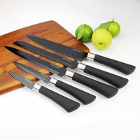 sunnecko 5pcs kitchen knife set non stick blade stainless steel knives chef utility bread slicing paring knife sharp cutter tool