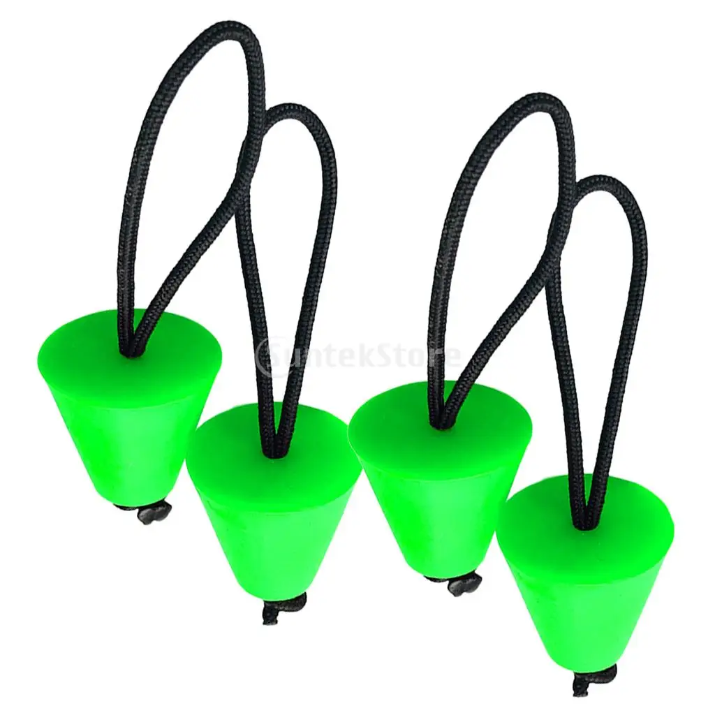 Pack 4 Universal Replacement Green Rubber Ocean Kayak Marine Boat Scupper Plugs Drain Holes Stopper Set | Спорт и развлечения