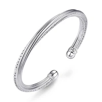 new female models silver color twisted line bracelet opening mouth fashion simple car flower line bracelet jewelry