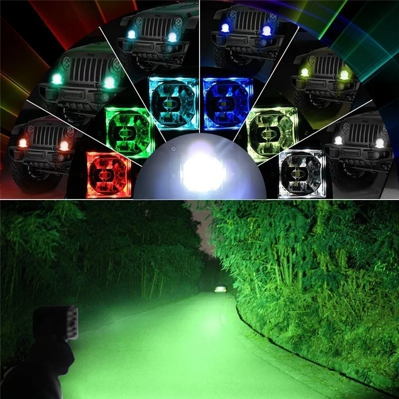 CO LIGHT 3 дюйма 30 Вт светодиодный рабочий свет бар RGB Halo изменение цвета погоня Led