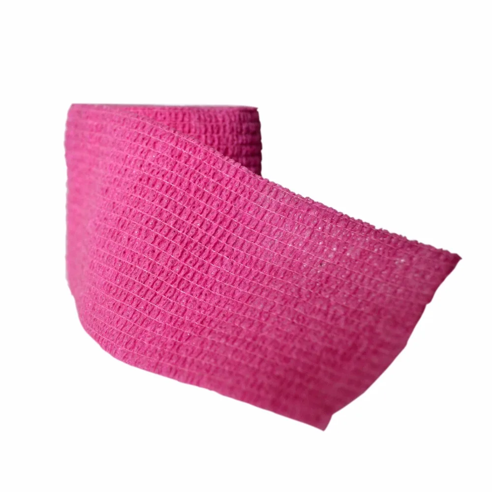48Pcs/Lot  Non woven elastic gauze Self Adhesive Cohesive Medical Bandage 5cm*4.5m Pink