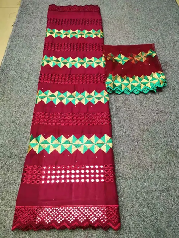 5 ярдов + 2 индийская хлопчатобумажная кружевная ткань 2019 с блузкой синий цвет