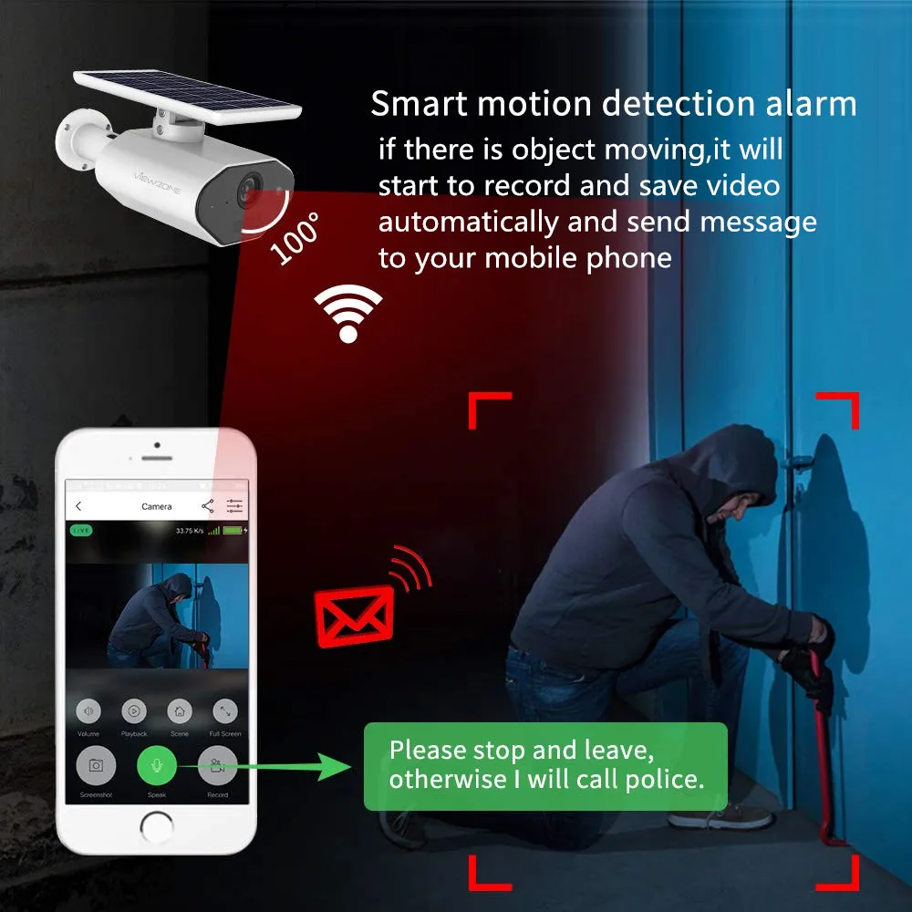 Ip камера видеонаблюдения на солнечной батарее Wi Fi 1080P HD|Камеры видеонаблюдения| |