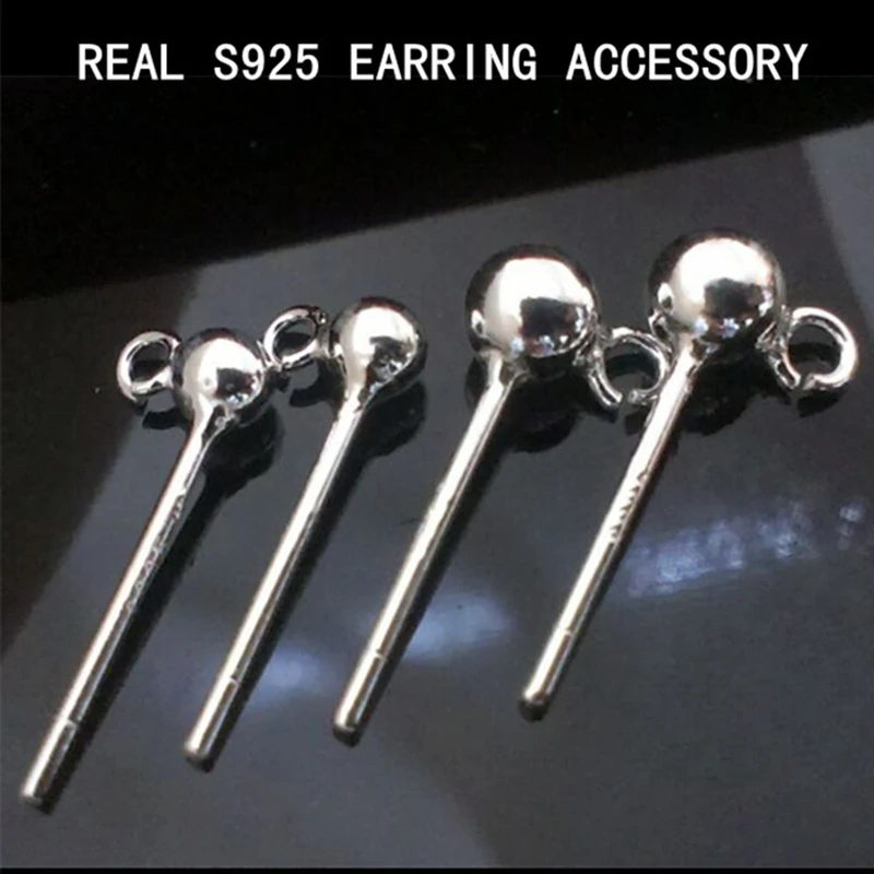 Оптовая продажа S925 Стерлинговое Серебро круглые бусины шпилька женская