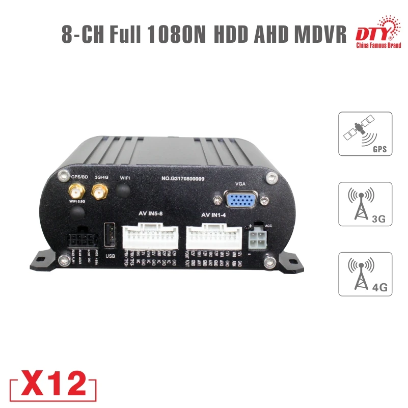 8CH 4G GPS Wi Fi 1080N AHD HDD Мобильный DVR поддерживает 512 Гб SD карты и 4 ТБ X12(GPS | 4G)|hdd mobile dvr|dvr