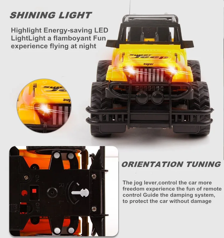 Горячая Детская имитация 4CH Светодиодная лампа RC Jeep RC игрушки дистанционное управление внедорожный автомобиль