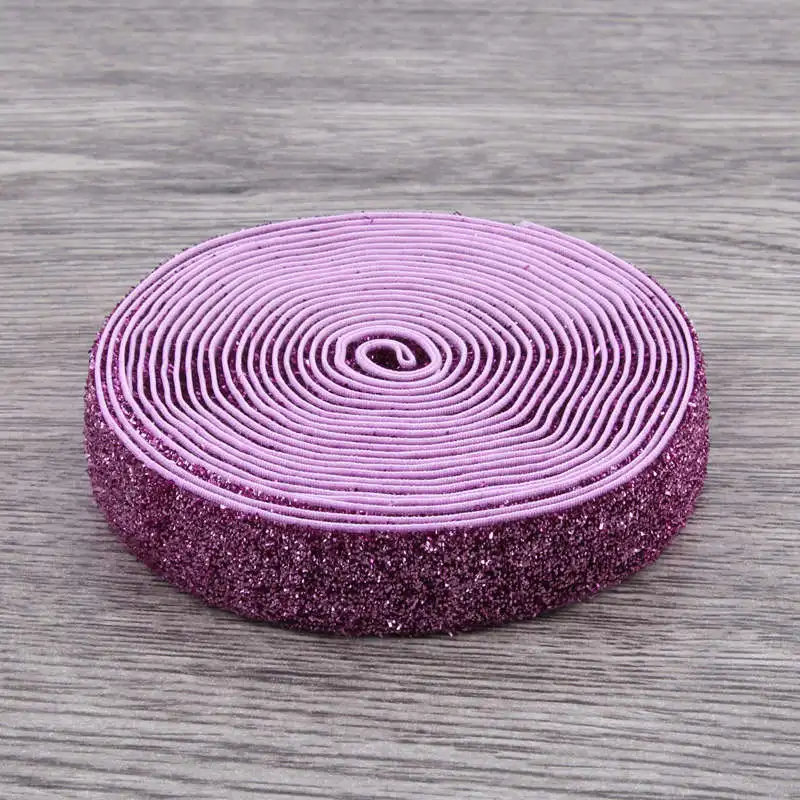 pink 10 ярдов, 5/8 дюймов, Радужные Блестки, складывающиеся на эластичную ленту для детей, аксессуары для волос, эластичные повязки на голову для девочек, галстуки для волос, бант для волос - Цвет: pink