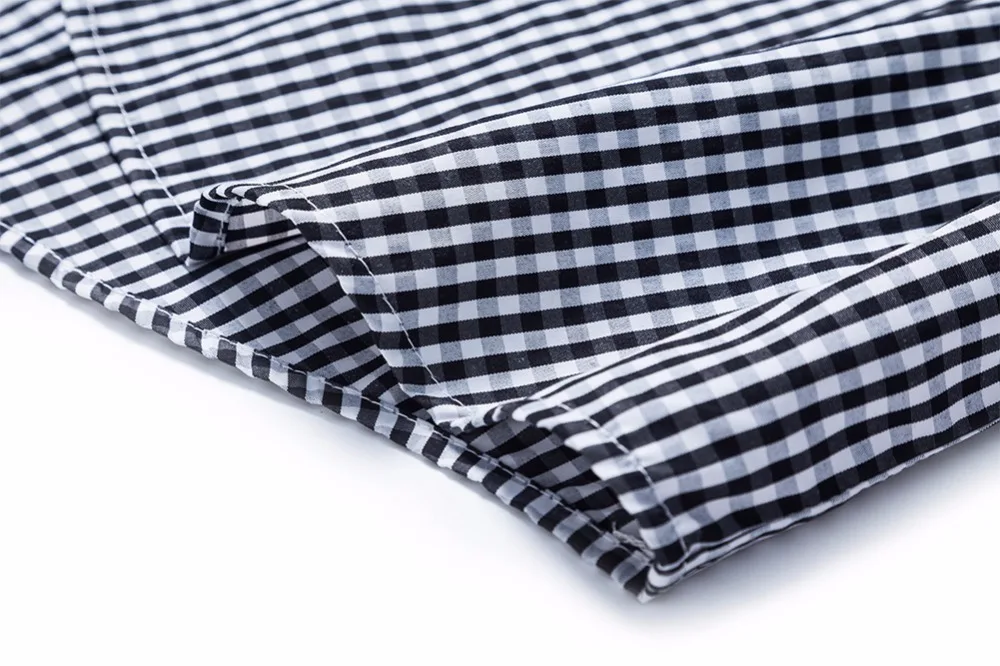 Мужские Повседневное Long Sleeve Gingham Woven Кнопка Пух Рубашки | Мать и ребенок