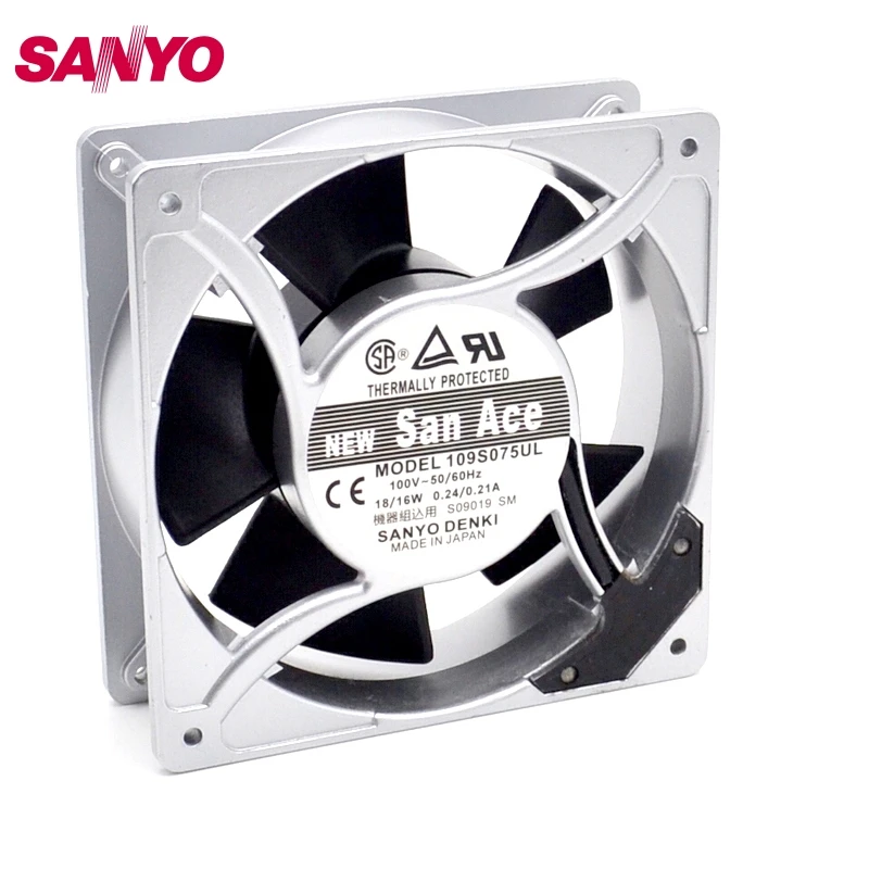 SANYO Новинка 12038 100V 115V 109S075UL 18W 0.24A 120mm низкоуровневый охлаждающий вентилятор 120*120*38